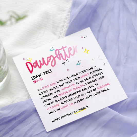 Daughter Definition Birthday Card: Dictionary Style special daughter Poem keepsake