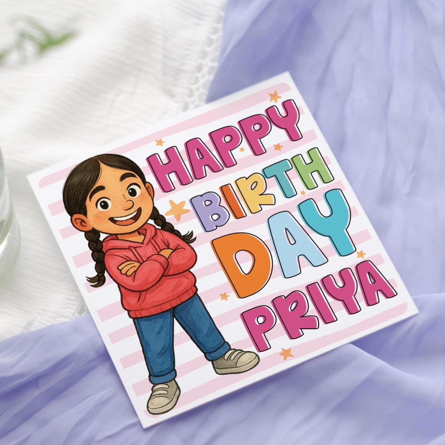 Personalised Sikh Girl Birthday Card: Kaur Punjabi Affirmation Greeting card