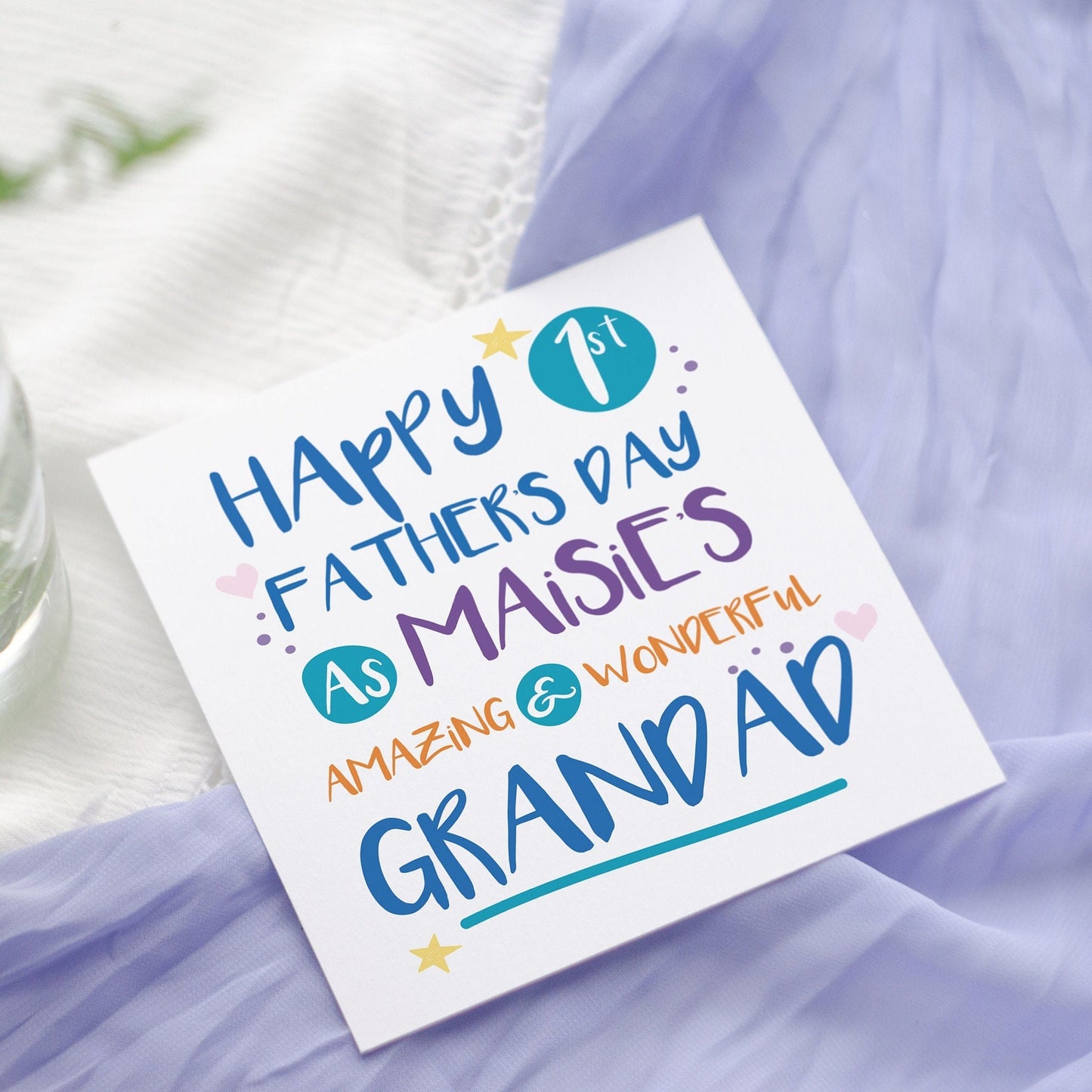 Personalised 1st Father's Day Card for Grandad, Grandpa: From Baby