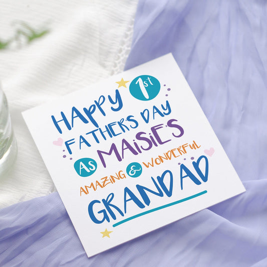 Personalised 1st Father's Day Card for Grandad, Grandpa: From Baby