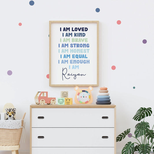 Personalised Kids Affirmation Print: Nursery Decor, Children's art prints (6x4 7x5 A4)