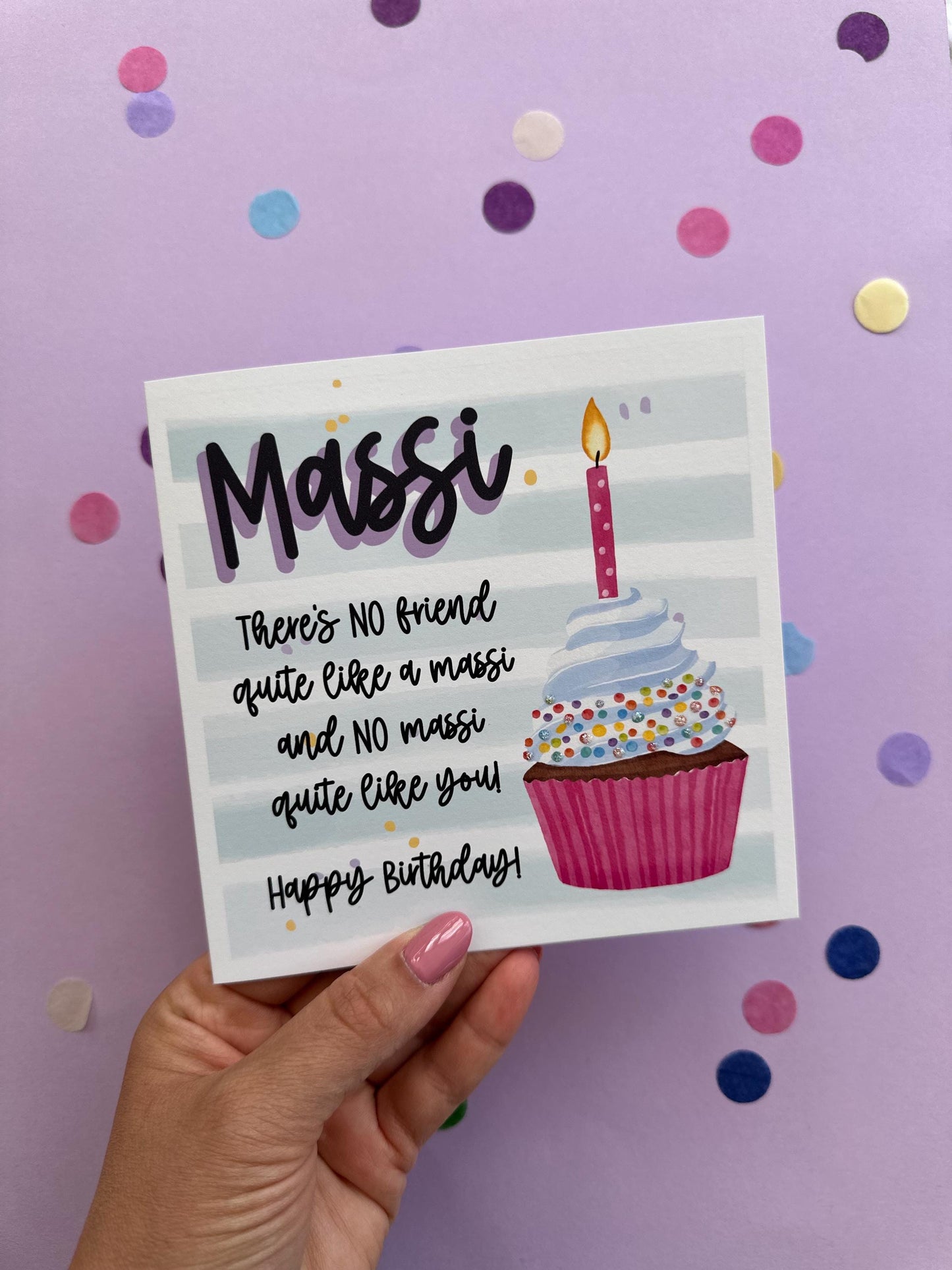 Punjabi Auntie Birthday Card: Cupcake for Masi, Bhua, Chachi