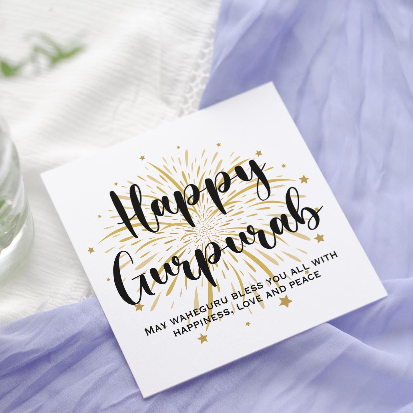 Happy Gurpurab Blessings Card: Sikh Punjabi Festival Greetings