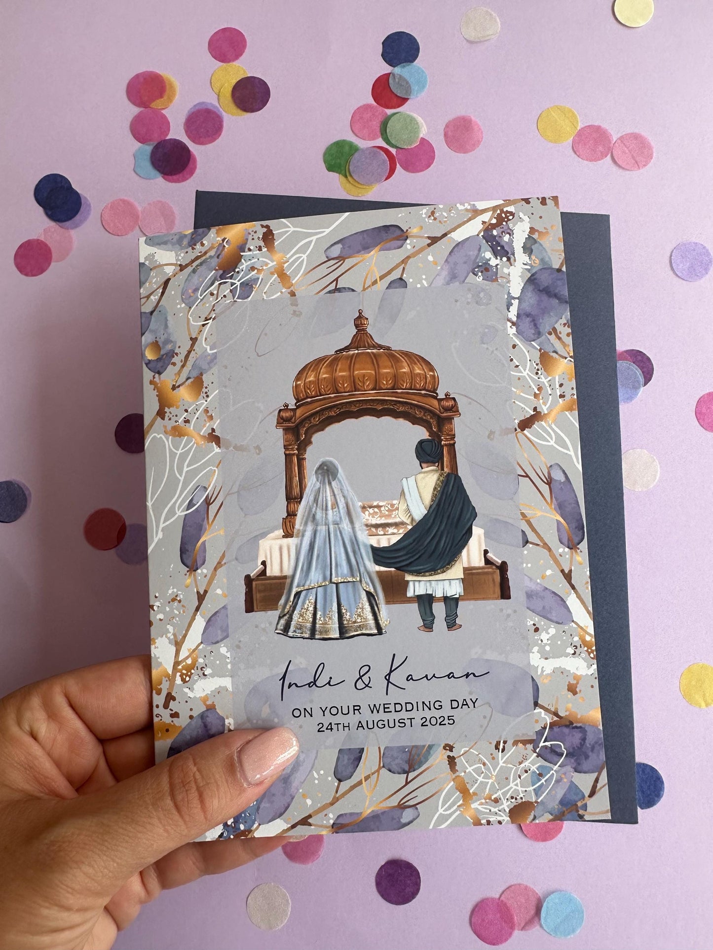 Personalised Anand Karaj Wedding Card: Sikh Indian Wedding