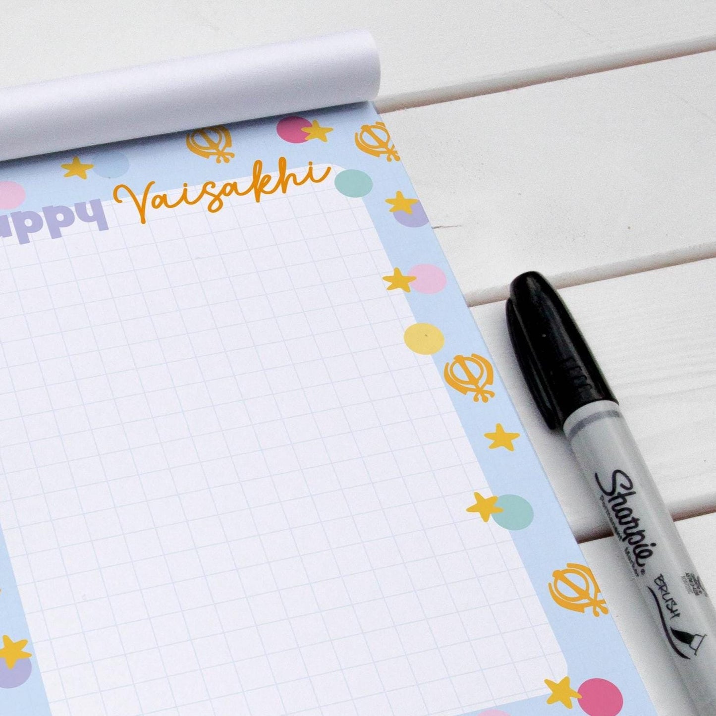 Happy Vaisakhi A5 Notepad | Sikh Gift & Kids Doodle Pad