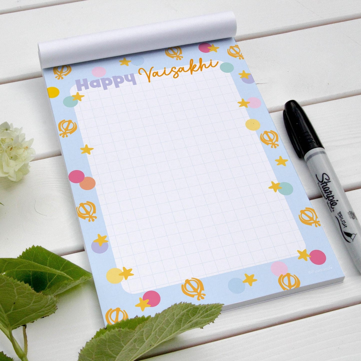 Happy Vaisakhi A5 Notepad | Sikh Gift & Kids Doodle Pad