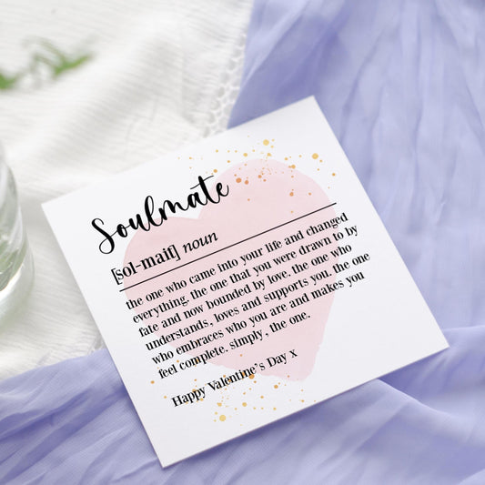 Soulmate Valentine's Day Card: Dictionary Love Poem, Wife, Husband, Girlfriend, Boyfriend, Fiancé