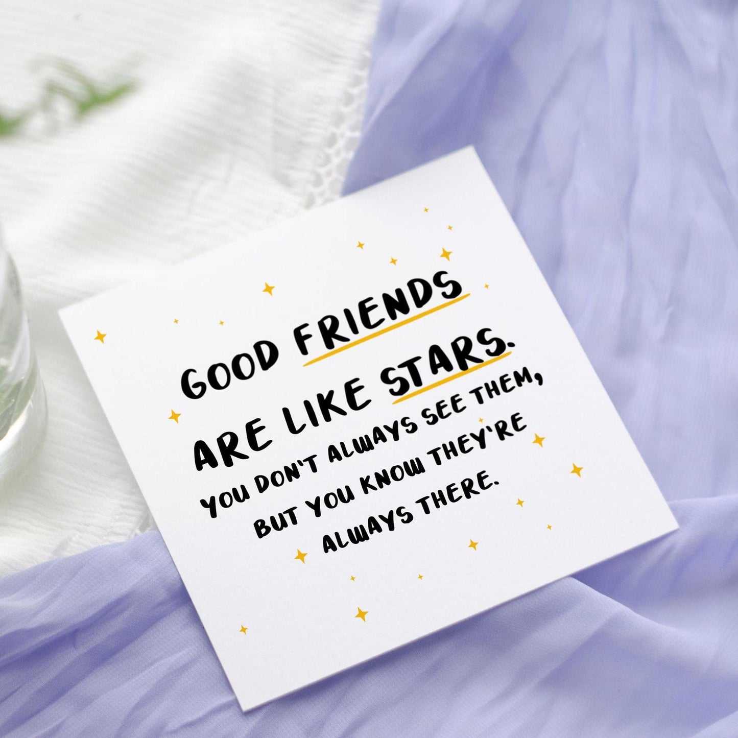 Best Friend Card, Lucky Friend, Good Friends Like Stars