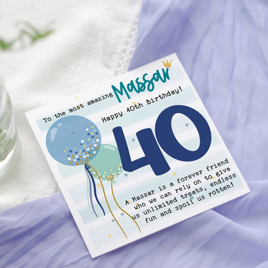 Personalised Punjabi Uncle Massar Ji Birthday Card: Any Age 30th, 40th, 50th, 60th