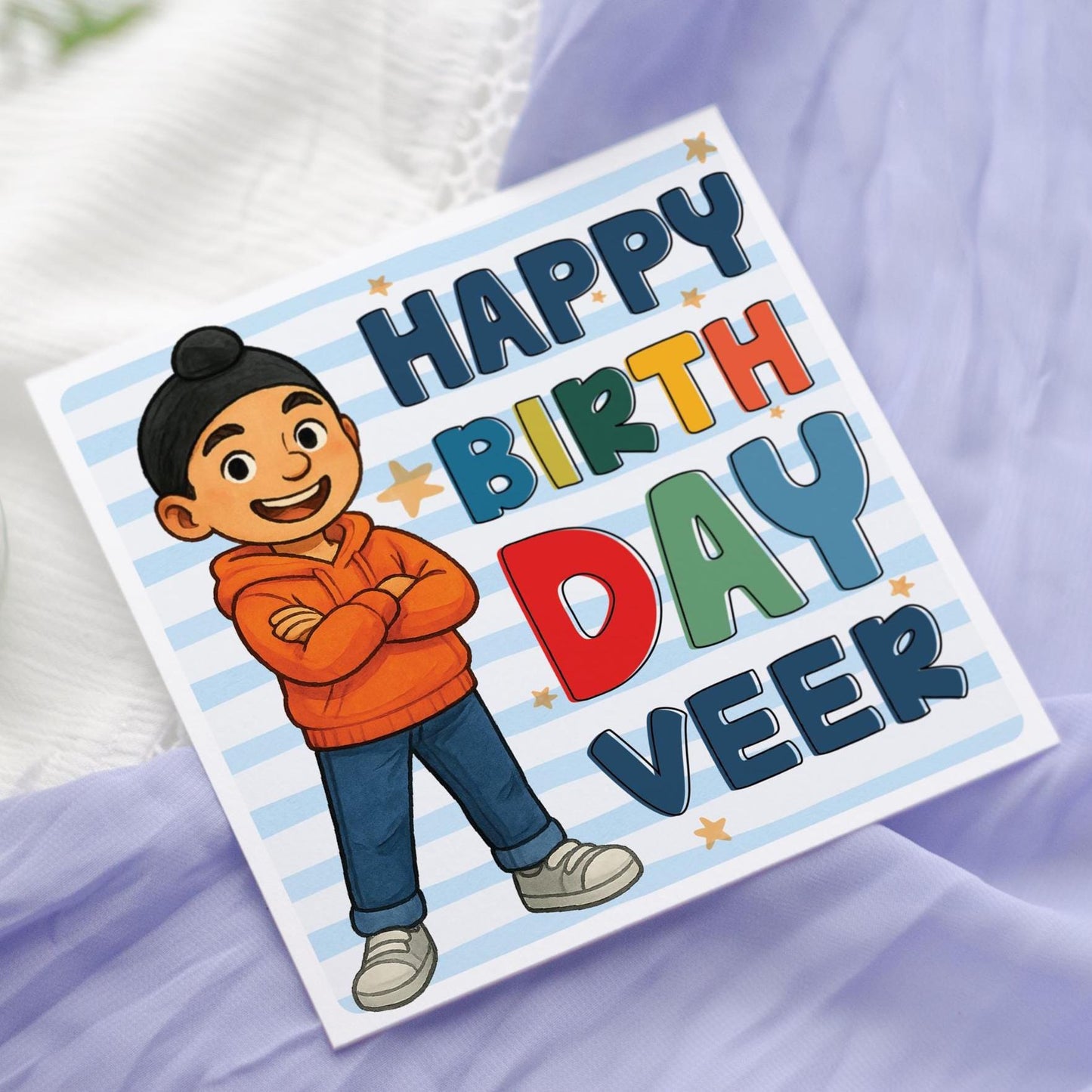 Personalised Sikh Boy Birthday Card: Singh Punjabi Affirmation Greeting Card
