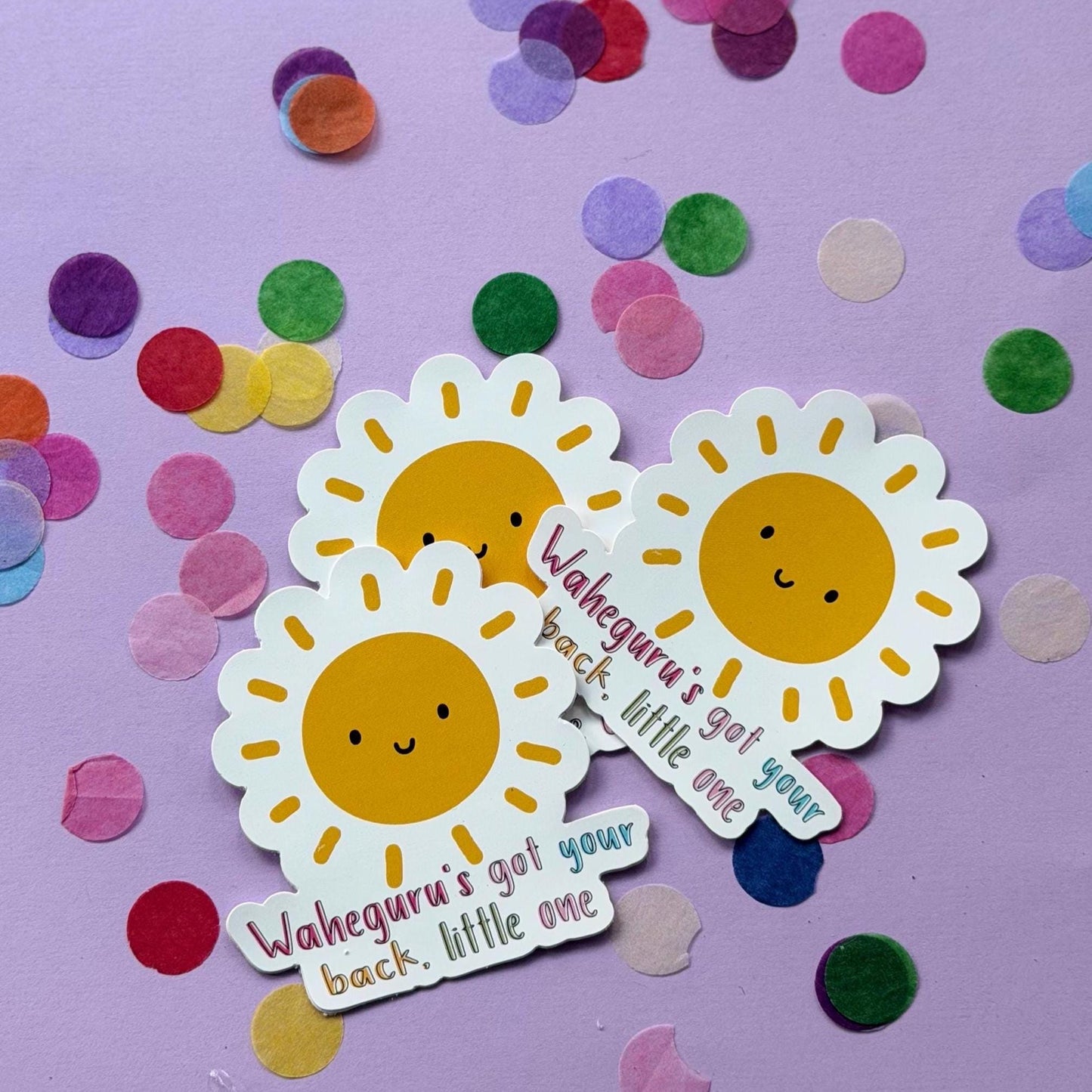 Waheguru’s Got Your Back Little One Sticker | Sikh Sticker | Sunshine Reminder | Spiritual Encouragement
