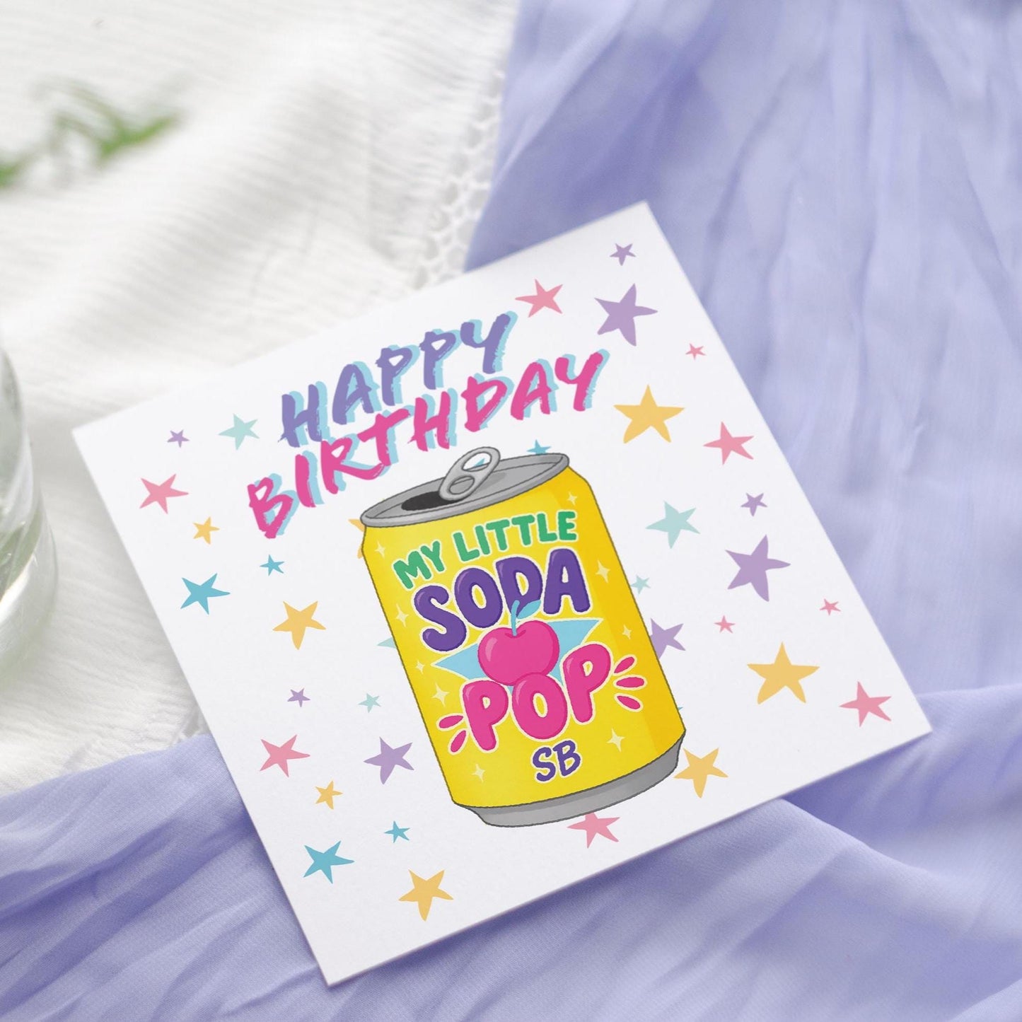 Soda Birthday card: k pop demon saja style birthday card
