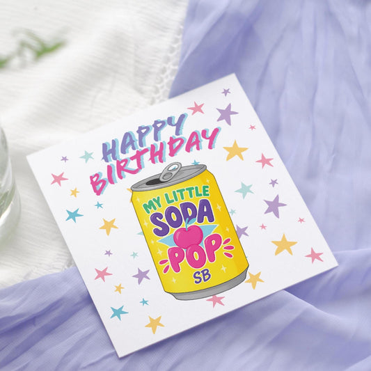 Soda Birthday card: k pop demon saja style birthday card