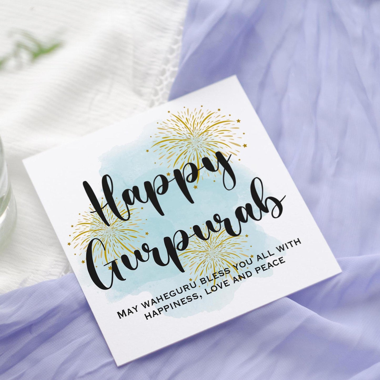 Happy Gurpurab Blessings Card: Sikh Punjabi Festival Greetings