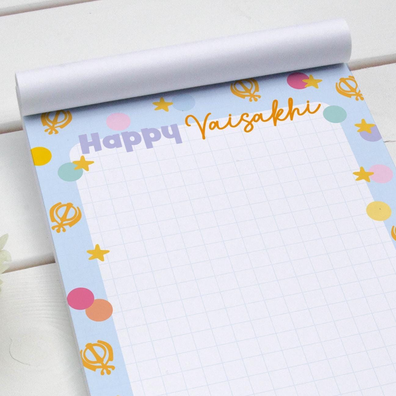 Happy Vaisakhi A5 Notepad | Sikh Gift & Kids Doodle Pad