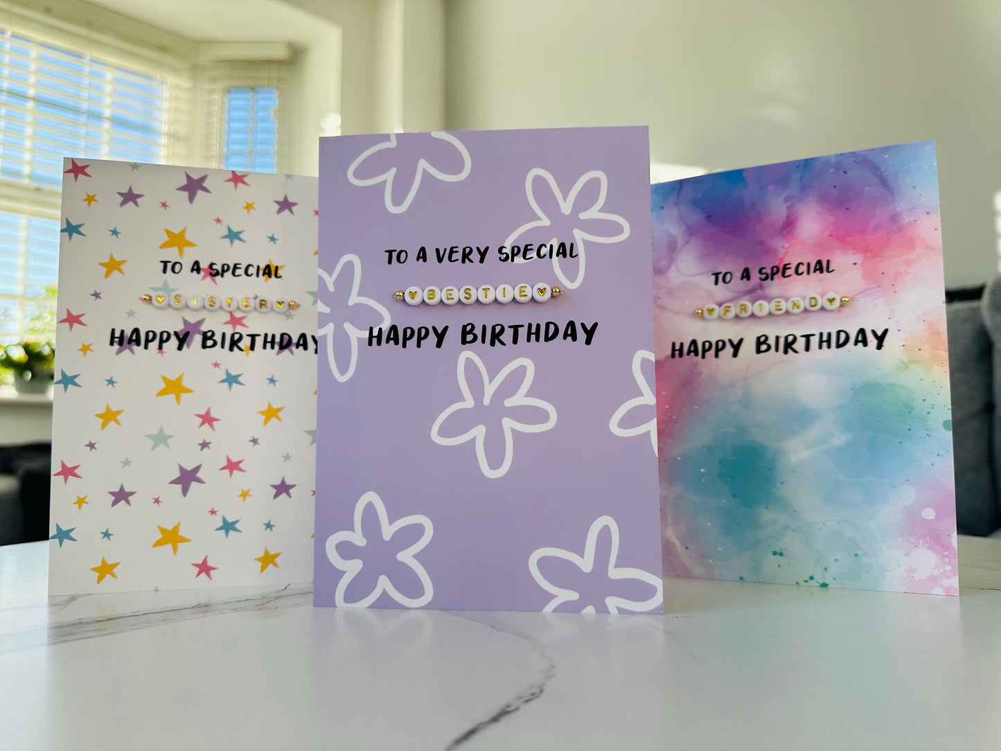 Special Friend Birthday Card | Detachable Handmade Beaded Bracelet Gift Greetings Card Design