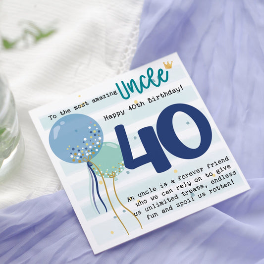 Personalized Uncle Birthday Card: Poem Keepsake, Any Age