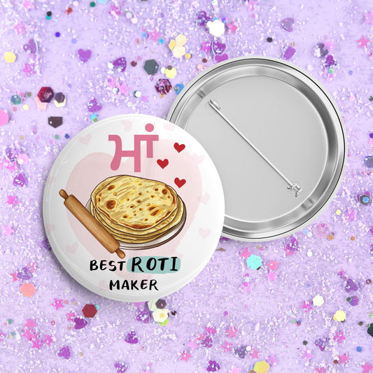 Roti Maker Button Pin Badge | Punjabi Mother's Day Gift