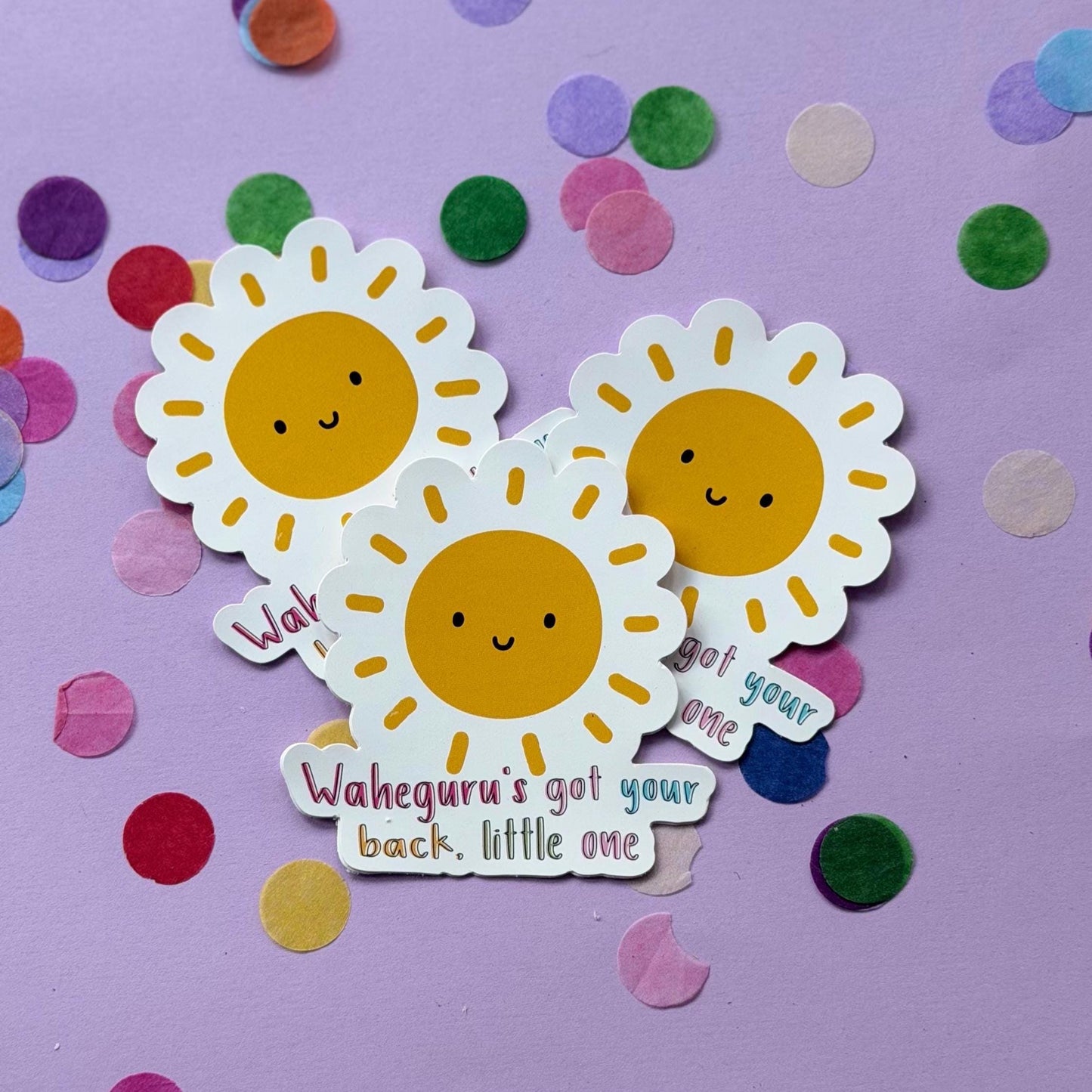Waheguru’s Got Your Back Little One Sticker | Sikh Sticker | Sunshine Reminder | Spiritual Encouragement