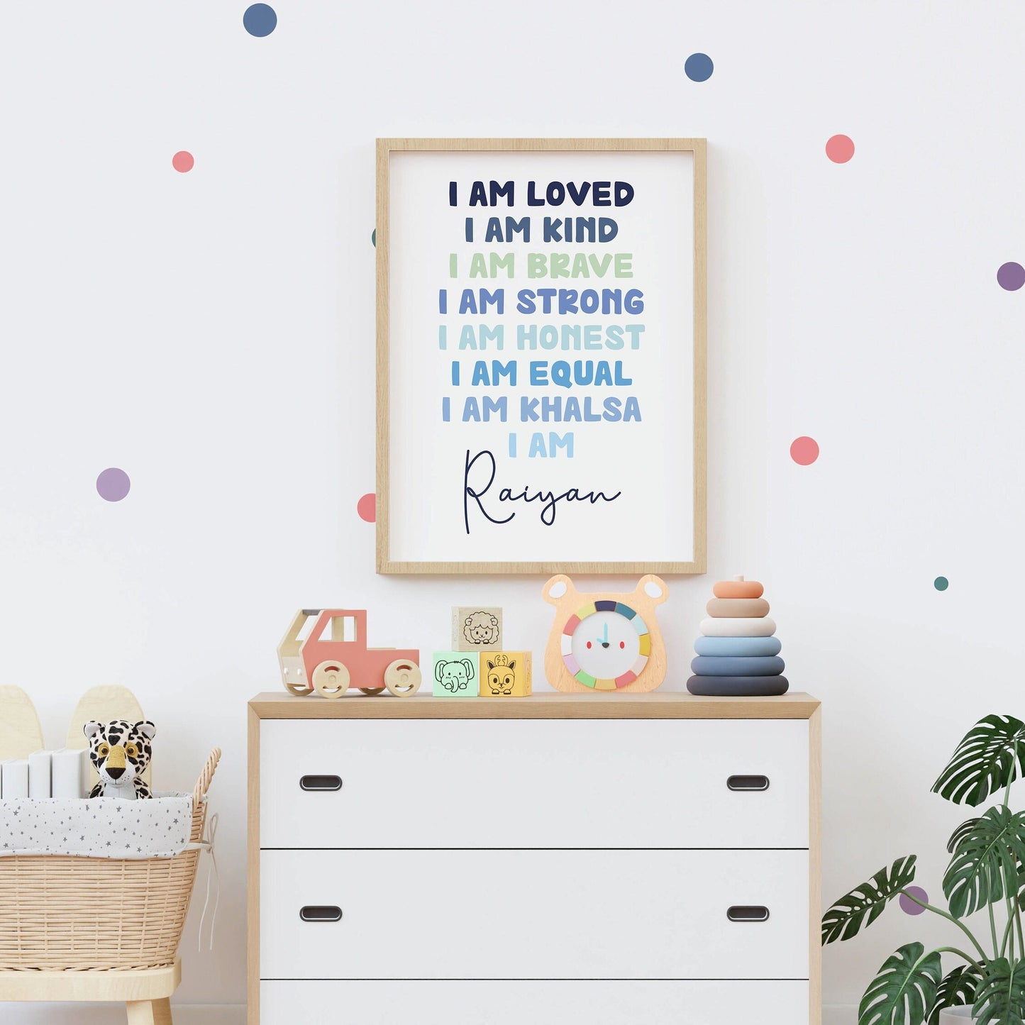 Personalised Sikh Nursery Art: Khalsa Name Print