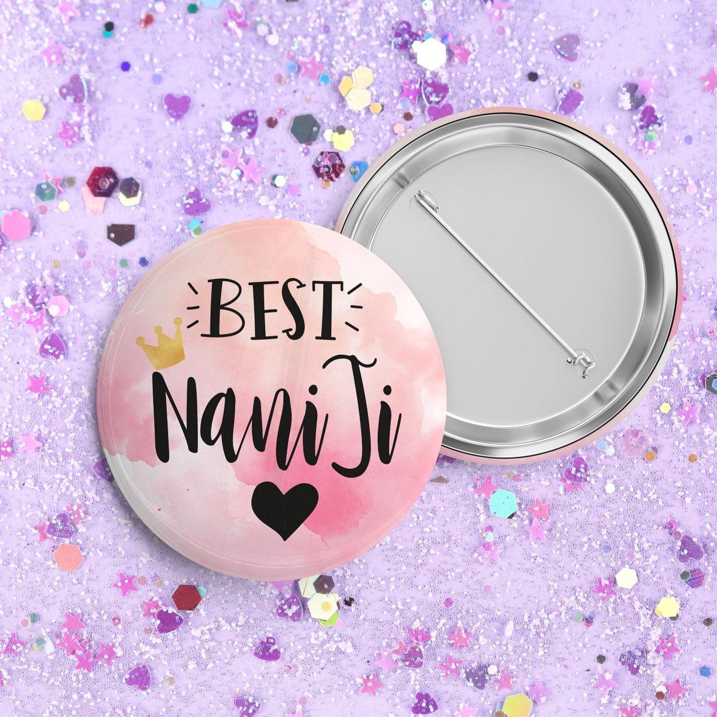 Punjabi Mother's Day Pin, Nani Ji Gift, Handmade Badge (58mm)