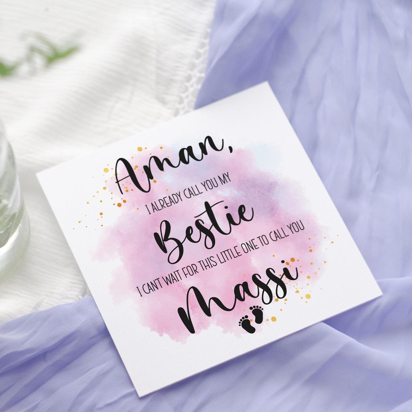 Promoted to Massi Baby Reveal Card - Auntie Gift -  Masi - Punjabi card