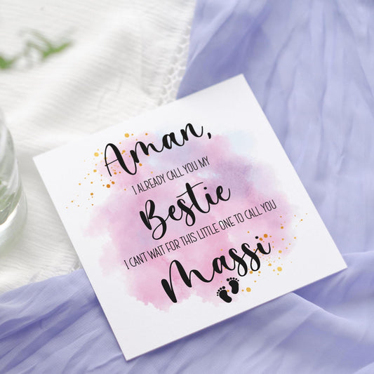 Promoted to Massi Baby Reveal Card - Auntie Gift -  Masi - Punjabi card