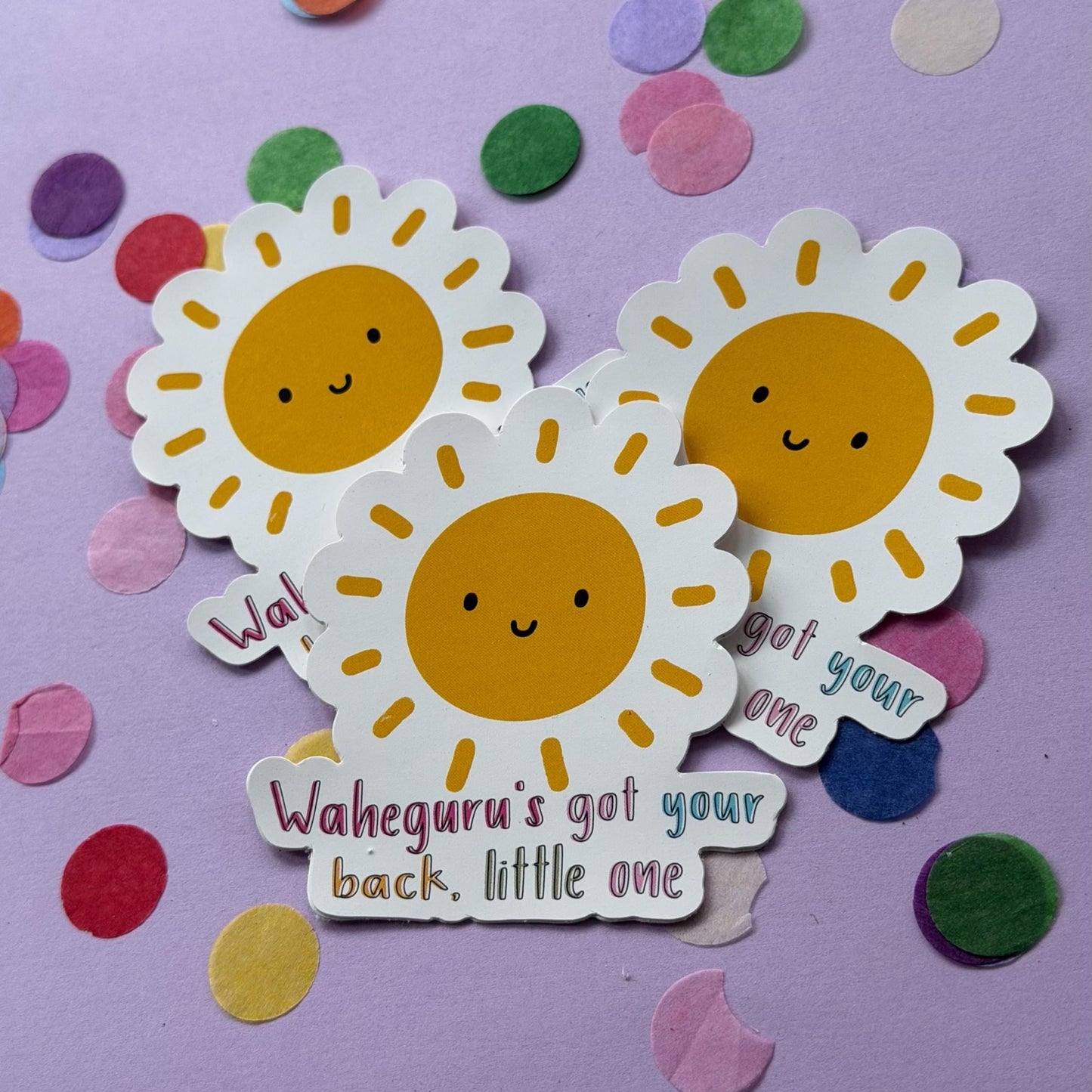 Waheguru’s Got Your Back Little One Sticker | Sikh Sticker | Sunshine Reminder | Spiritual Encouragement