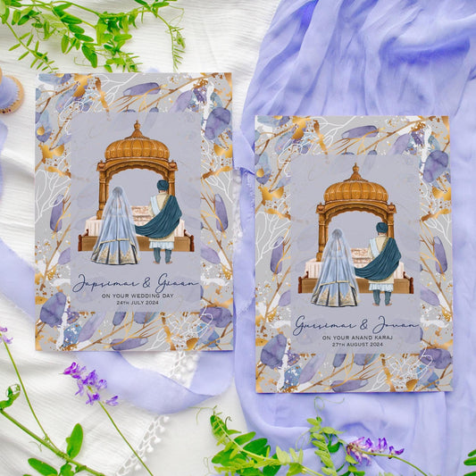 Personalised Sikh Punjabi Anand Karaj Wedding Card: Congratulations