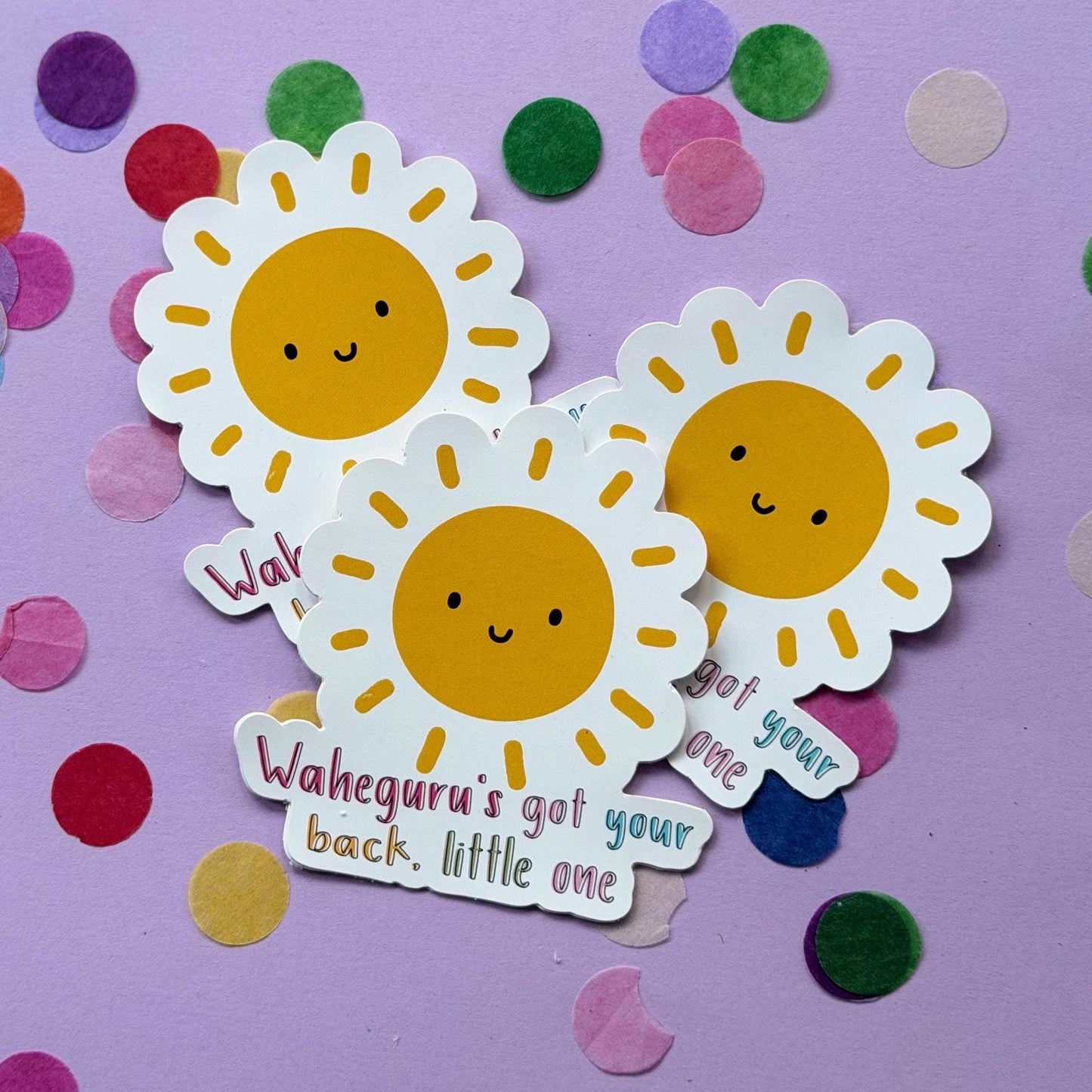 Waheguru’s Got Your Back Little One Sticker | Sikh Sticker | Sunshine Reminder | Spiritual Encouragement