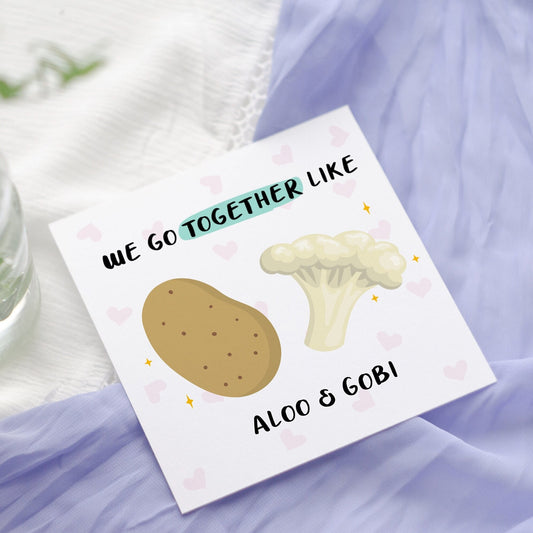 Aloo Gobi Valentines Card: Indian Food Pun, Desi Love Card