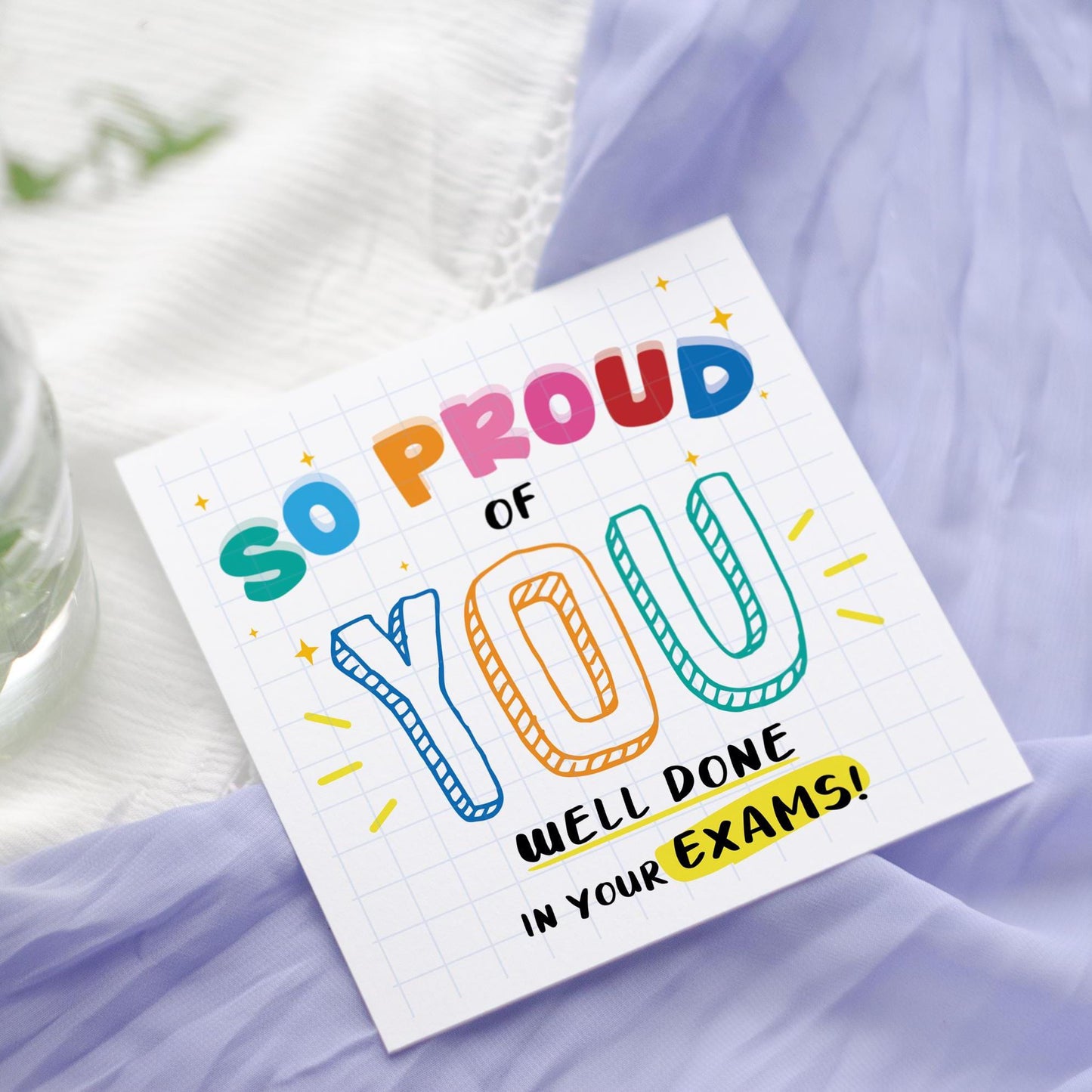 Personalised well done in your exams card | Exams | Sats | So proud of you