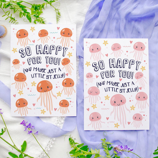 Jellyfish Congratulations Card: New Job, Graduation, Passed Test, Exams