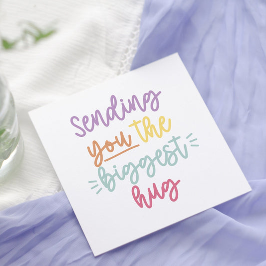Sending Hugs Card | Thinking of You, Miss You, Sympathy, Get Well Soon, Long distance