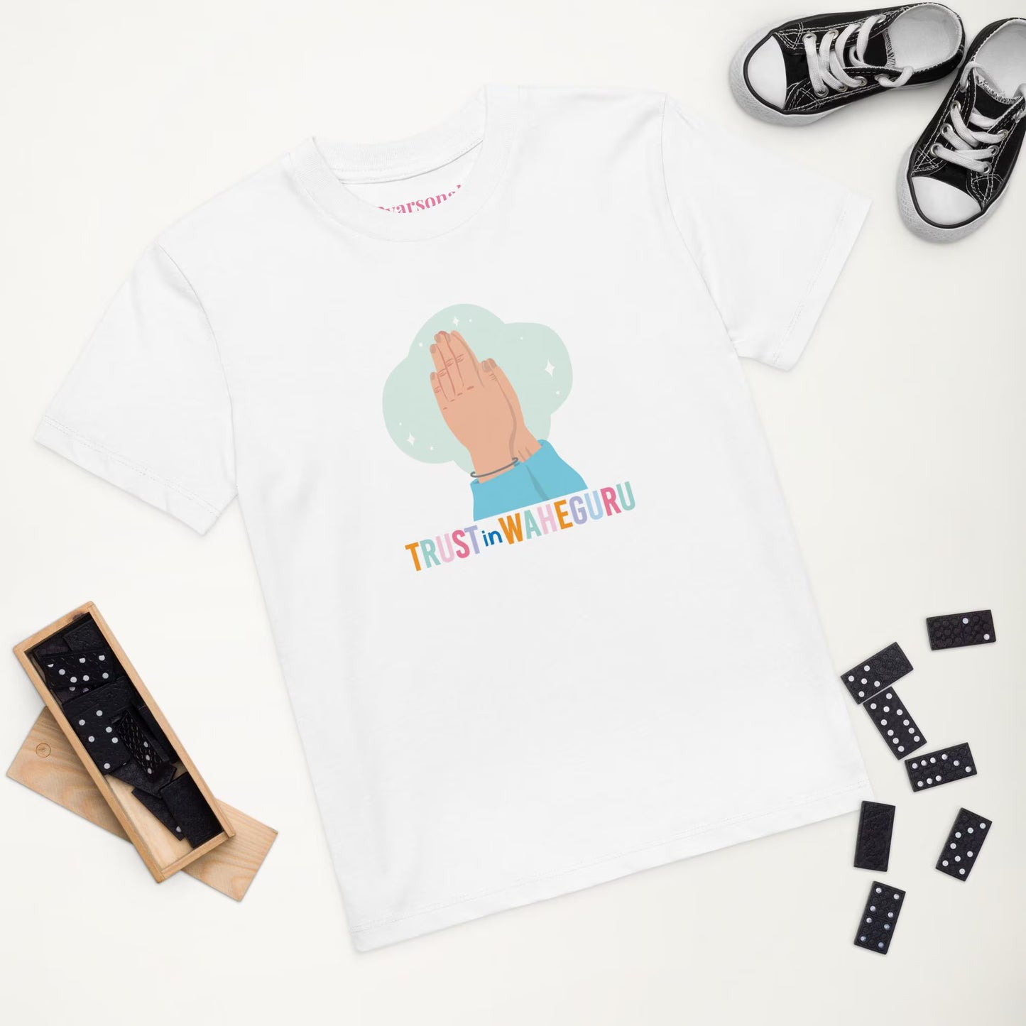Trust in Waheguru Kids Organic cotton T-Shirt